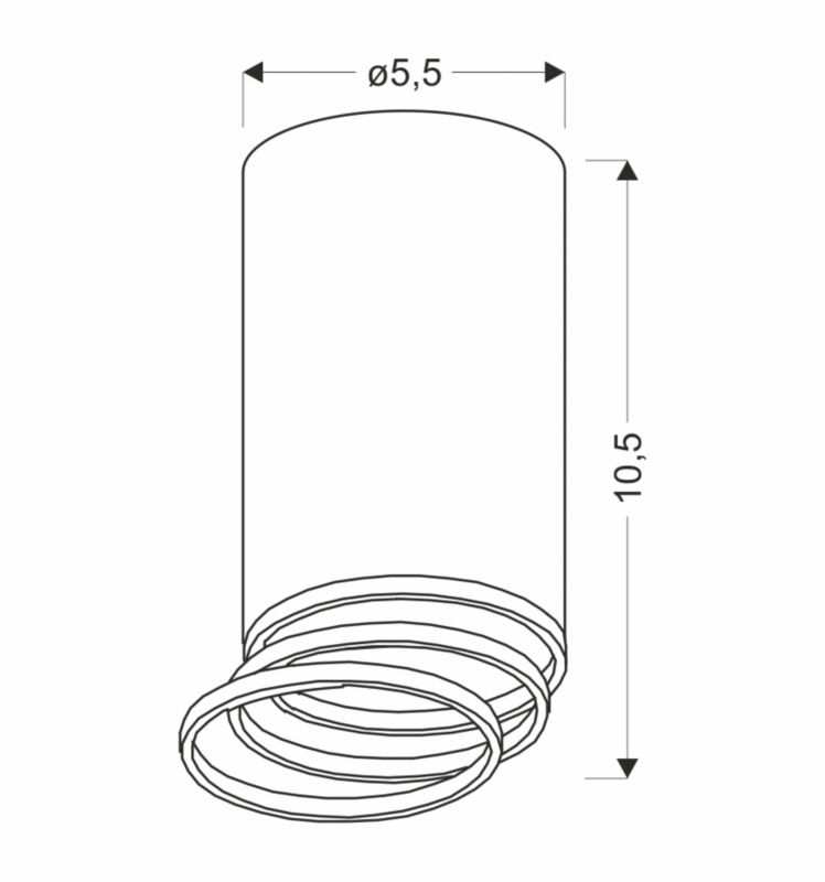 Lampa sufitowa tuba Candellux Tuba czarna 1xGU10x15W IP20 wym:10,5x5,5x5,5cm - 1 szt.