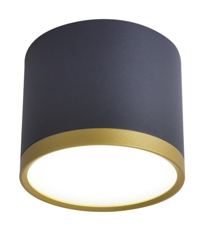 Lampa sufitowa tuba Candellux Tuba czarno-złota LED 9W 4000K 650lm IP20 - 1 szt.