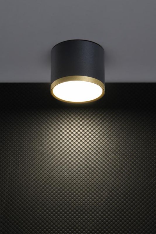 Lampa sufitowa tuba Candellux Tuba czarno-złota LED 9W 4000K 650lm IP20 - 1 szt.