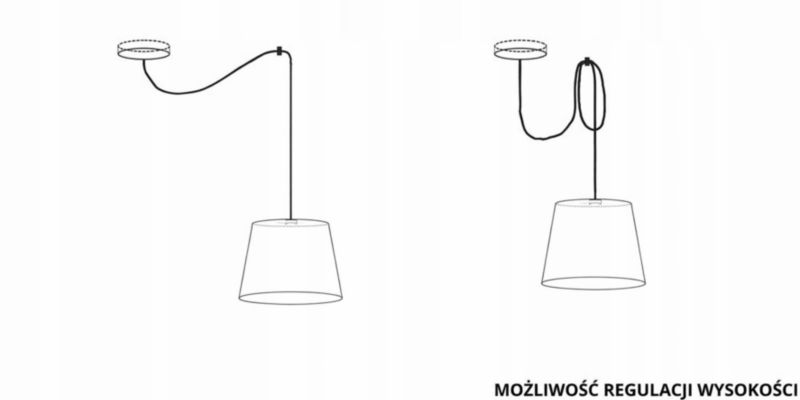 Lampa sufitowa Volta Light Factory żyrandol lampa wisząca z abażurem stożek Beton KOKO 1szt.