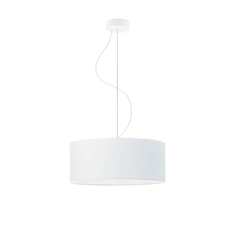 Lampa sufitowa Volta Light Factory żyrandol lampa wisząca z abażurem walec biały/biała 40 cm BLUES 1szt.