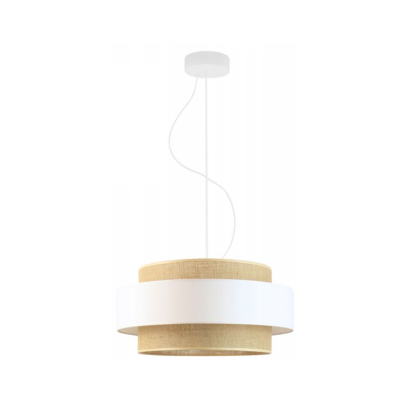 Lampa sufitowa Volta Light Factory żyrandol lampa wisząca z abażurem walec biały/biała 40 cm BLUES 1szt.