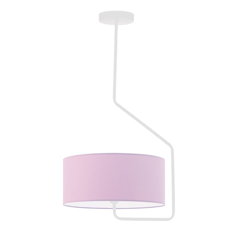 Lampa sufitowa Volta Light Factory żyrandol lampa wisząca z abażurem walec Biały/Jasny fioletowy MARK 1szt.