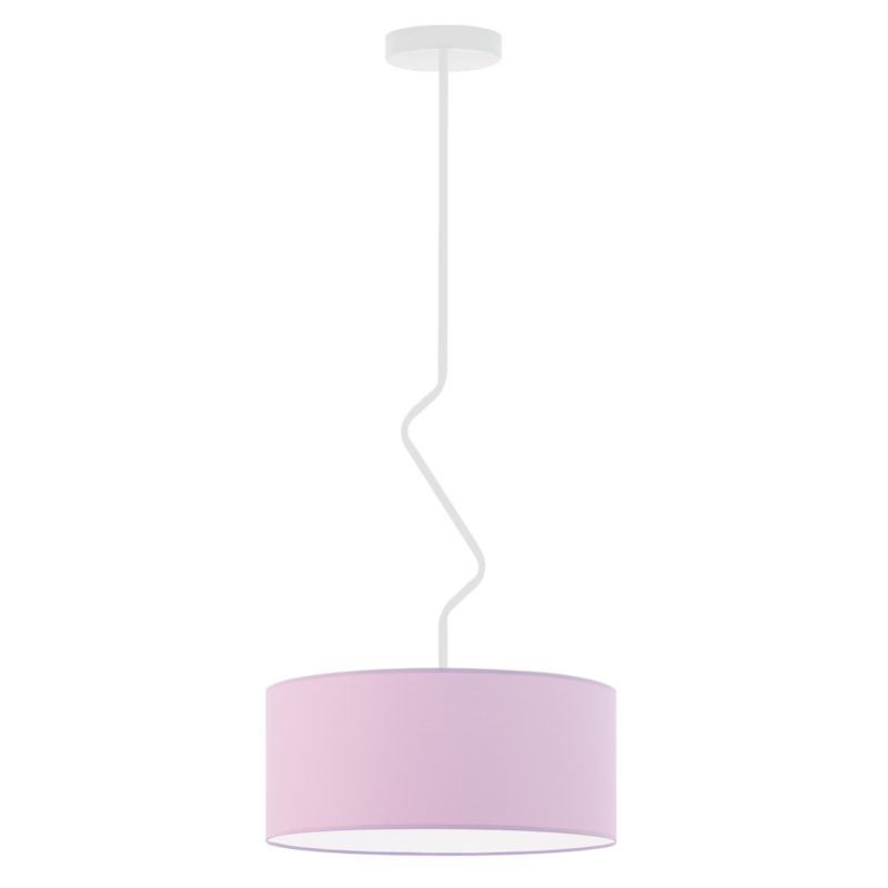 Lampa sufitowa Volta Light Factory żyrandol lampa wisząca z abażurem walec Biały/Jasny fioletowy VESSO 1szt.