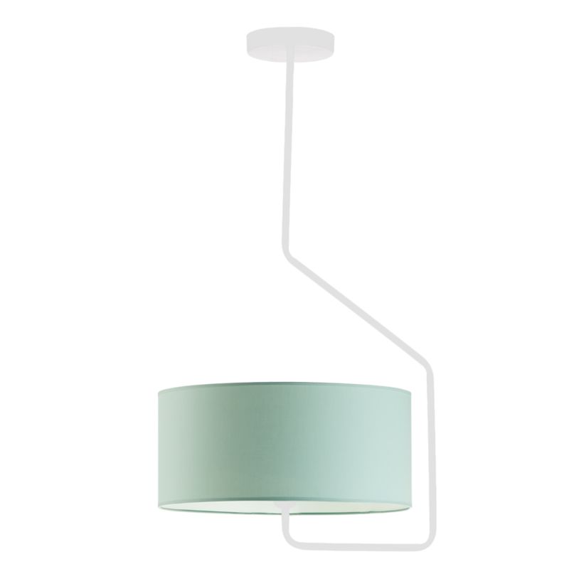 Lampa sufitowa Volta Light Factory żyrandol lampa wisząca z abażurem walec Biały/Miętowy MARK 1szt.