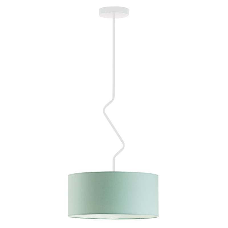 Lampa sufitowa Volta Light Factory żyrandol lampa wisząca z abażurem walec Biały/Miętowy VESSO 1szt.