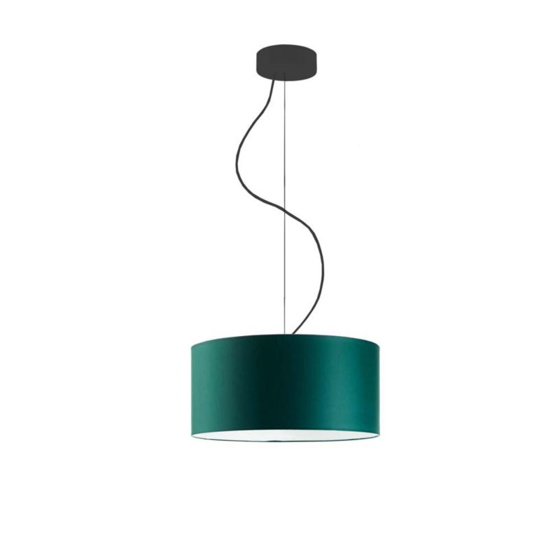 Lampa sufitowa Volta Light Factory żyrandol lampa wisząca z abażurem walec Butelkowa zieleń 30 cm BLUES 1szt.