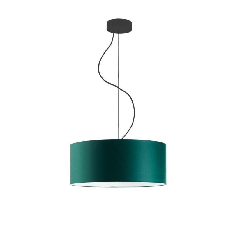 Lampa sufitowa Volta Light Factory żyrandol lampa wisząca z abażurem walec Butelkowa zieleń 40 cm BLUES 1szt.