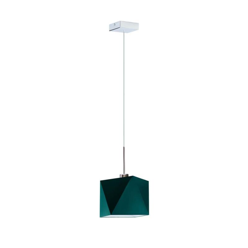 Lampa sufitowa Volta Light Factory żyrandol lampa wisząca z abażurem walec Butelkowa zieleń BURNE 1szt.