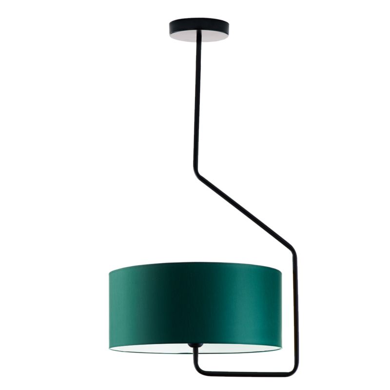 Lampa sufitowa Volta Light Factory żyrandol lampa wisząca z abażurem walec Butelkowa zieleń MARK 1szt.