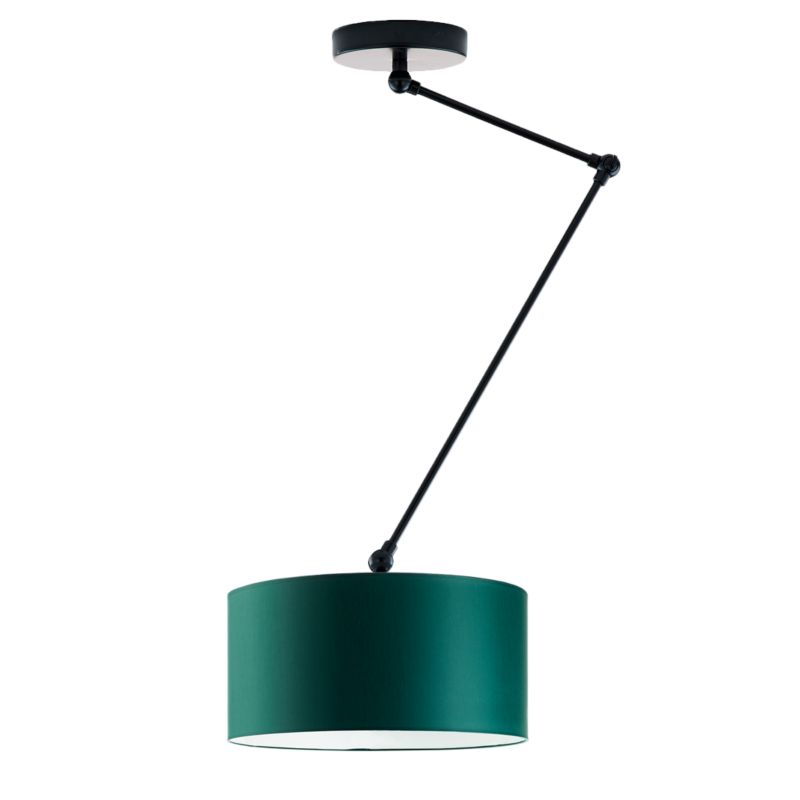 Lampa sufitowa Volta Light Factory żyrandol lampa wisząca z abażurem walec Butelkowa zieleń SOUL 1szt.