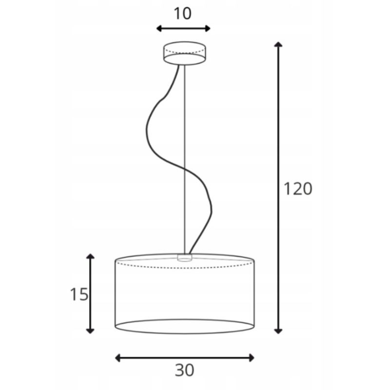 Lampa sufitowa Volta Light Factory żyrandol lampa wisząca z abażurem walec Cappuccino 30 cm BLUES 1szt.