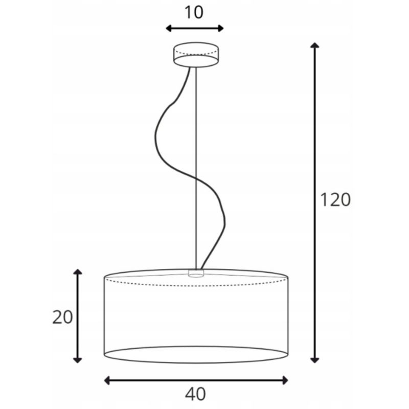 Lampa sufitowa Volta Light Factory żyrandol lampa wisząca z abażurem walec Cappuccino 40 cm BLUES 1szt.