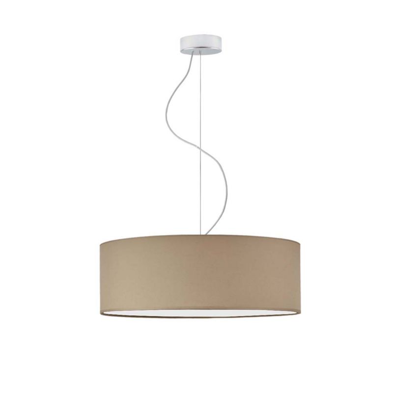 Lampa sufitowa Volta Light Factory żyrandol lampa wisząca z abażurem walec Chrom/Cappuccino 50 cm BLUES 1szt.