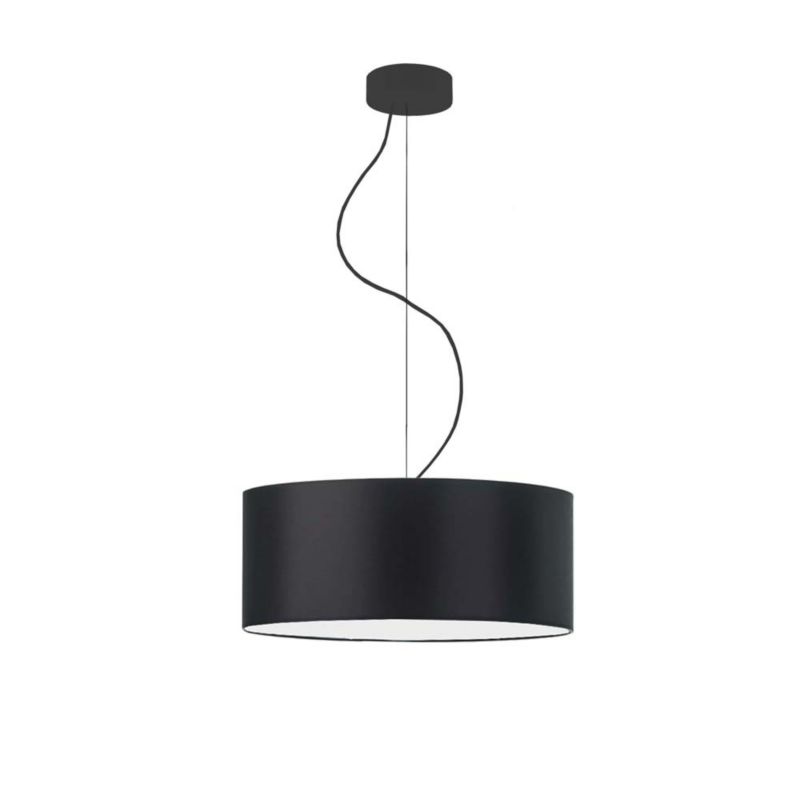 Lampa sufitowa Volta Light Factory żyrandol lampa wisząca z abażurem walec Czarny/czarna 40 cm BLUES 1szt.