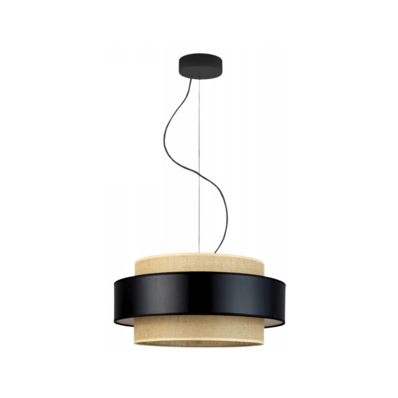 Lampa sufitowa Volta Light Factory żyrandol lampa wisząca z abażurem walec czarny/Czarny 40 cm BLUES 1szt.