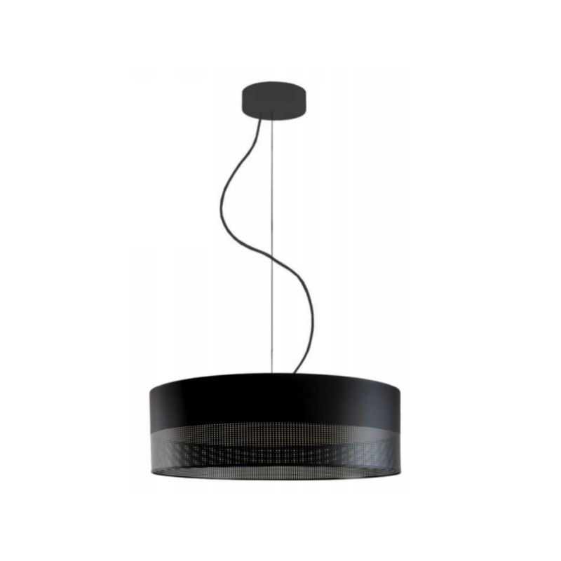 Lampa sufitowa Volta Light Factory żyrandol lampa wisząca z abażurem walec Czarny/Czarny 60 cm BLUES 1szt.
