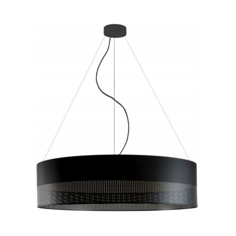 Lampa sufitowa Volta Light Factory żyrandol lampa wisząca z abażurem walec Czarny/Czarny 80 cm BLUES 1szt.