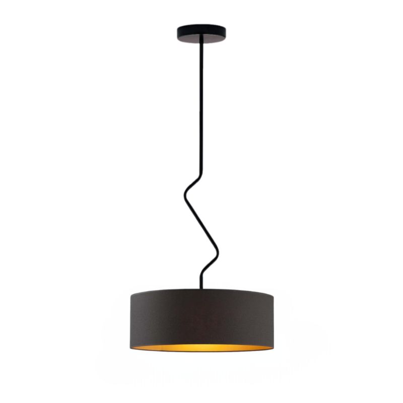 Lampa sufitowa Volta Light Factory żyrandol lampa wisząca z abażurem walec Czarny/Czarny ze złotem VESSO 1szt.