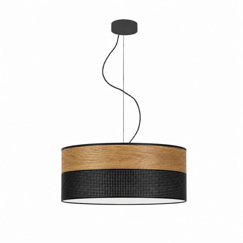 Lampa sufitowa Volta Light Factory żyrandol lampa wisząca z abażurem walec Fornir 50 cm BLUES 1szt.