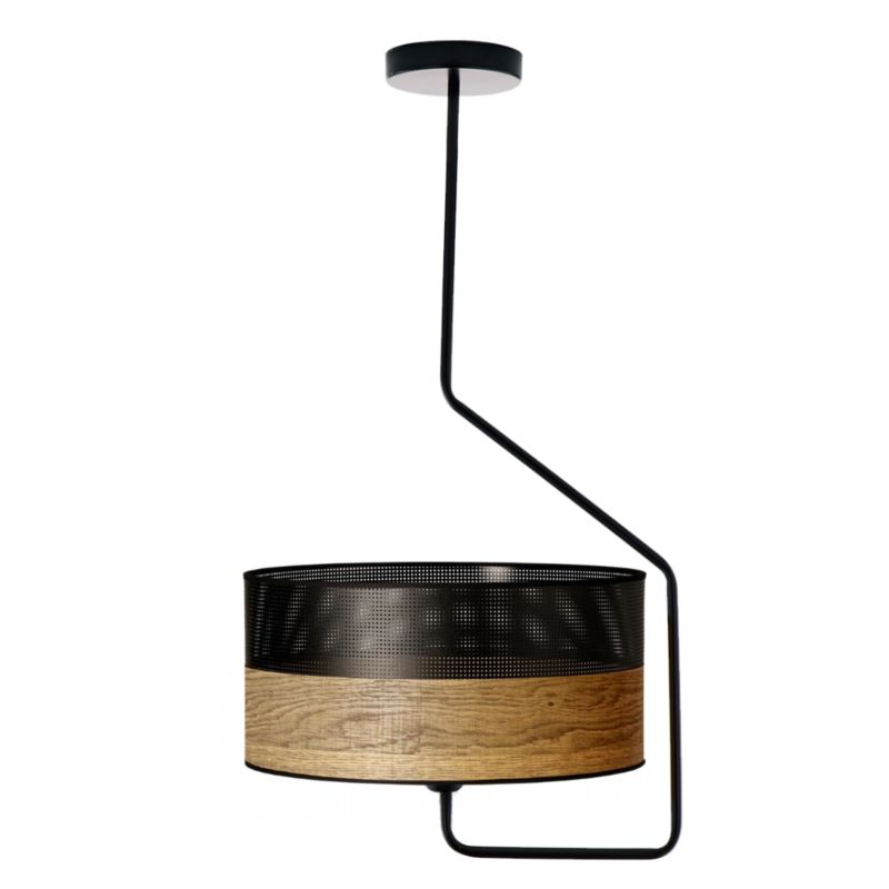Lampa sufitowa Volta Light Factory żyrandol lampa wisząca z abażurem walec Fornir MARK 1szt.