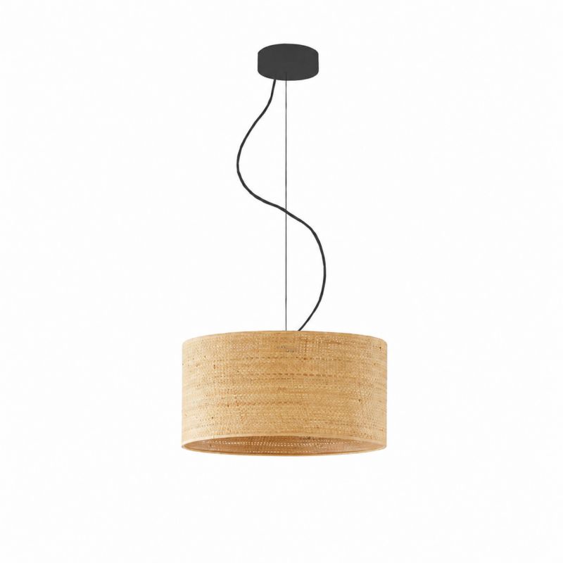 Lampa sufitowa Volta Light Factory żyrandol lampa wisząca z abażurem walec Rattan 30 cm BLUES 1szt.