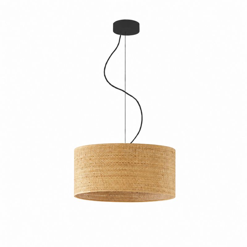 Lampa sufitowa Volta Light Factory żyrandol lampa wisząca z abażurem walec Rattan 40 cm BLUES 1szt.
