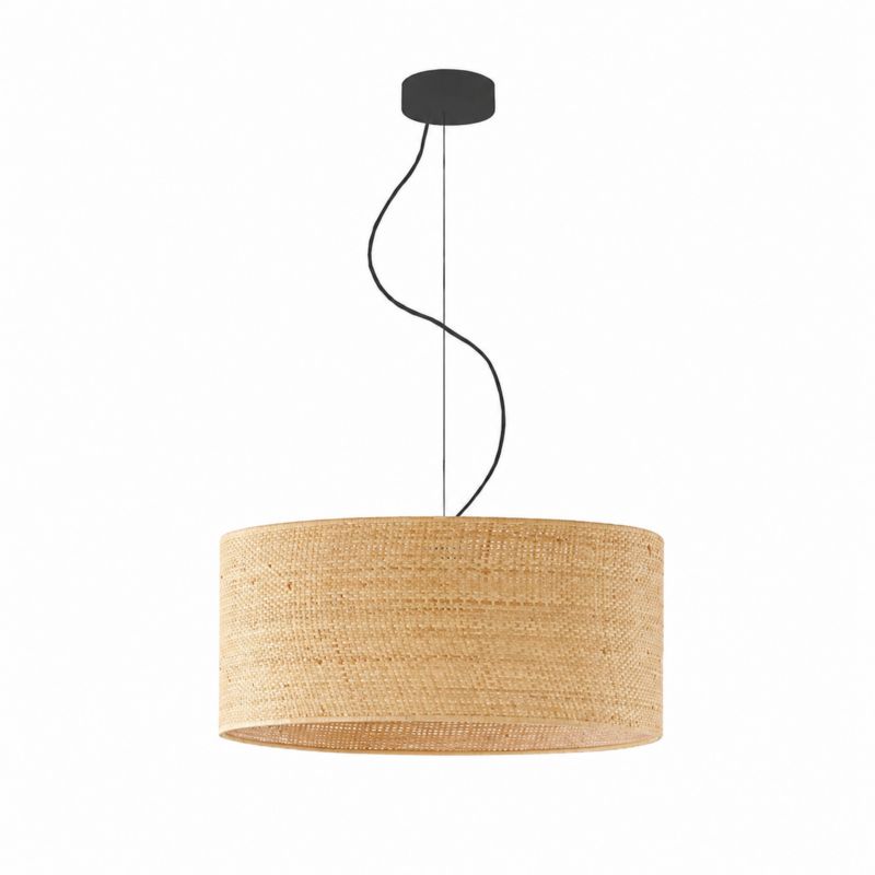 Lampa sufitowa Volta Light Factory żyrandol lampa wisząca z abażurem walec Rattan 50 cm BLUES 1szt.