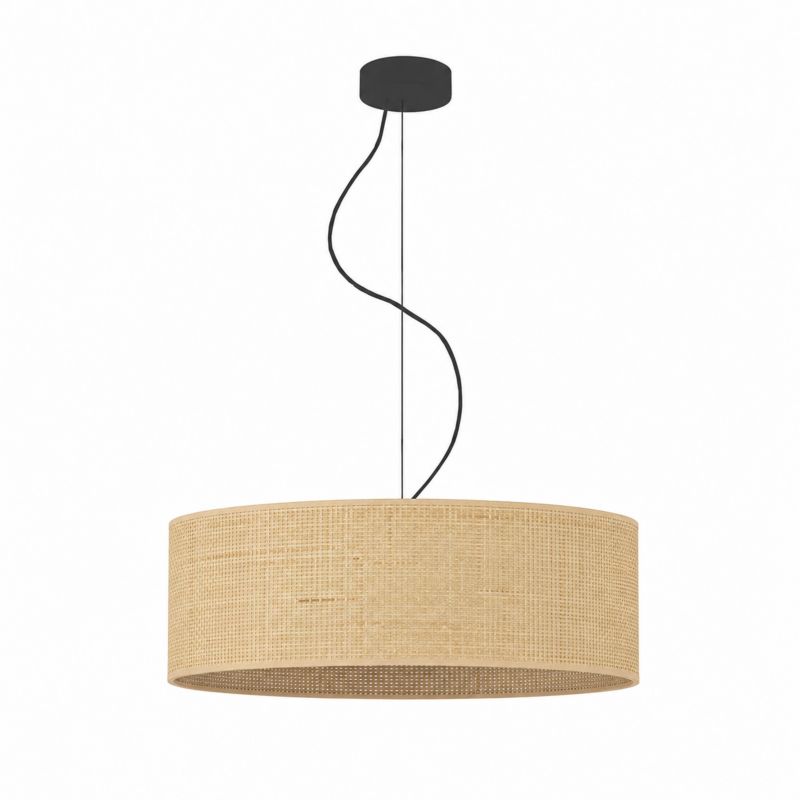 Lampa sufitowa Volta Light Factory żyrandol lampa wisząca z abażurem walec Rattan 60 cm BLUES 1szt.