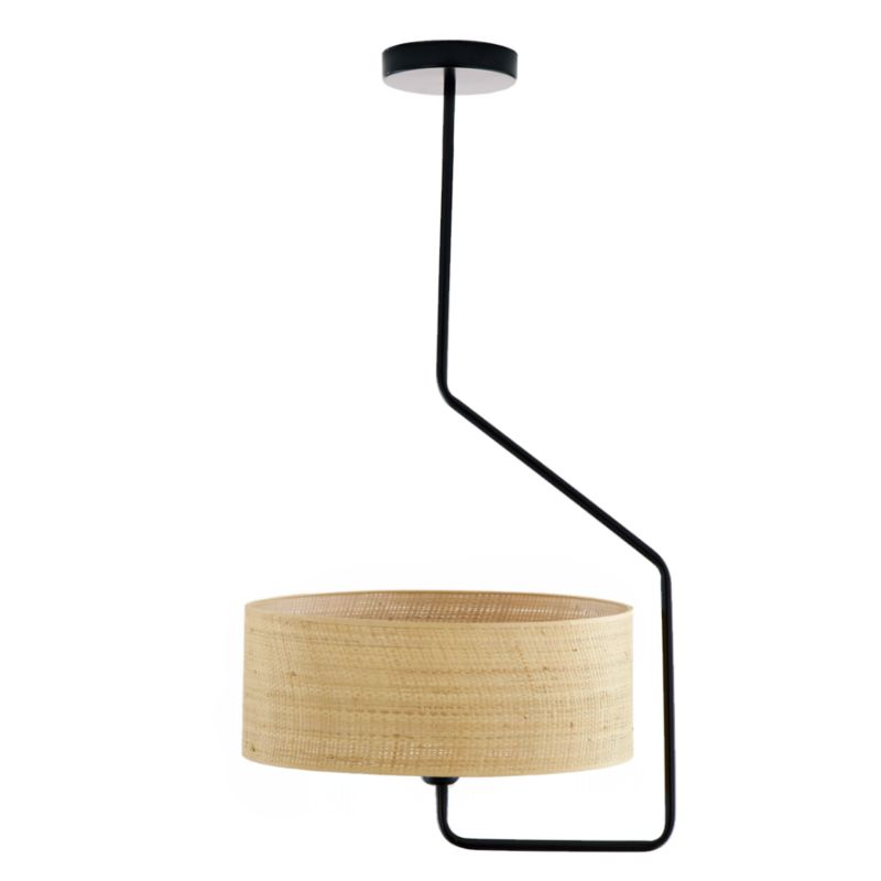 Lampa sufitowa Volta Light Factory żyrandol lampa wisząca z abażurem walec Rattan MARK 1szt.