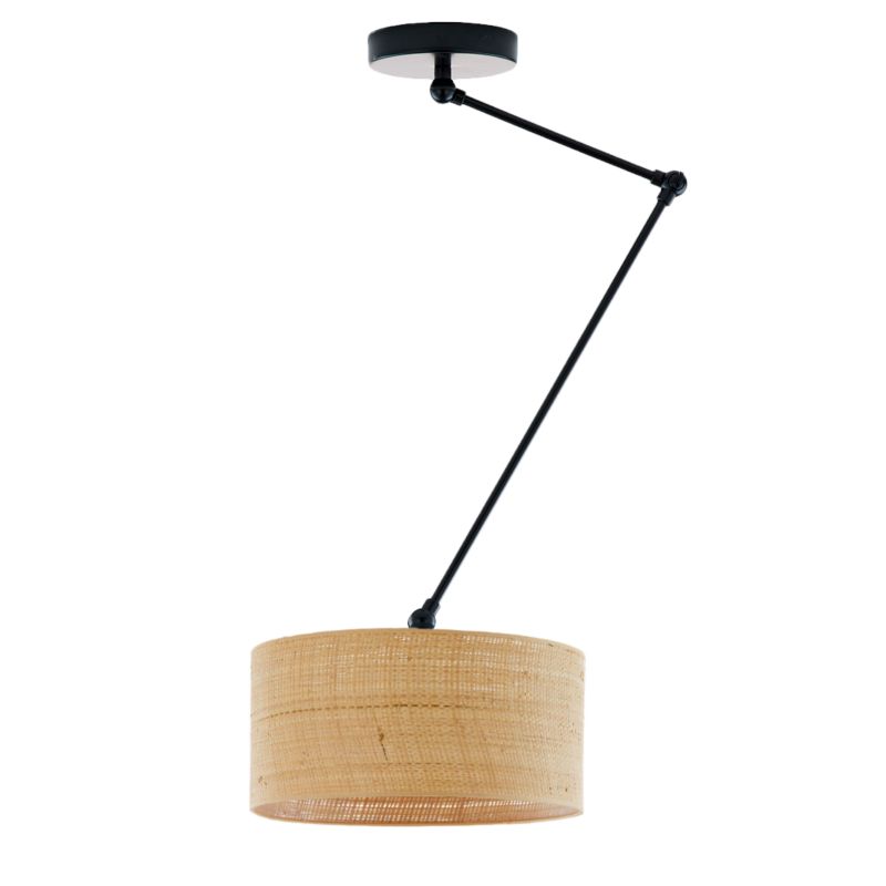 Lampa sufitowa Volta Light Factory żyrandol lampa wisząca z abażurem walec Rattan SOUL 1szt.