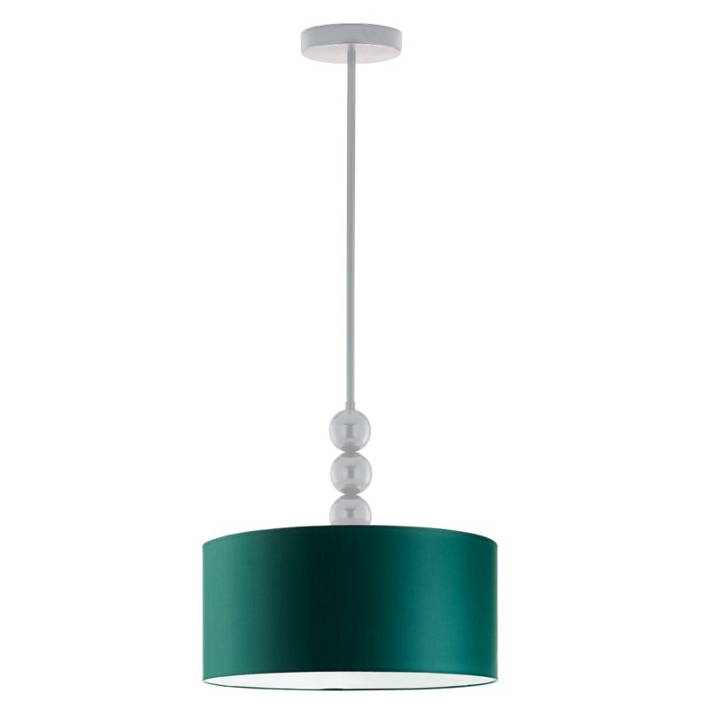 Lampa sufitowa Volta Light Factory żyrandol lampa wisząca z abażurem walec Srebrny/Butelkowa zieleń IKO 1szt.