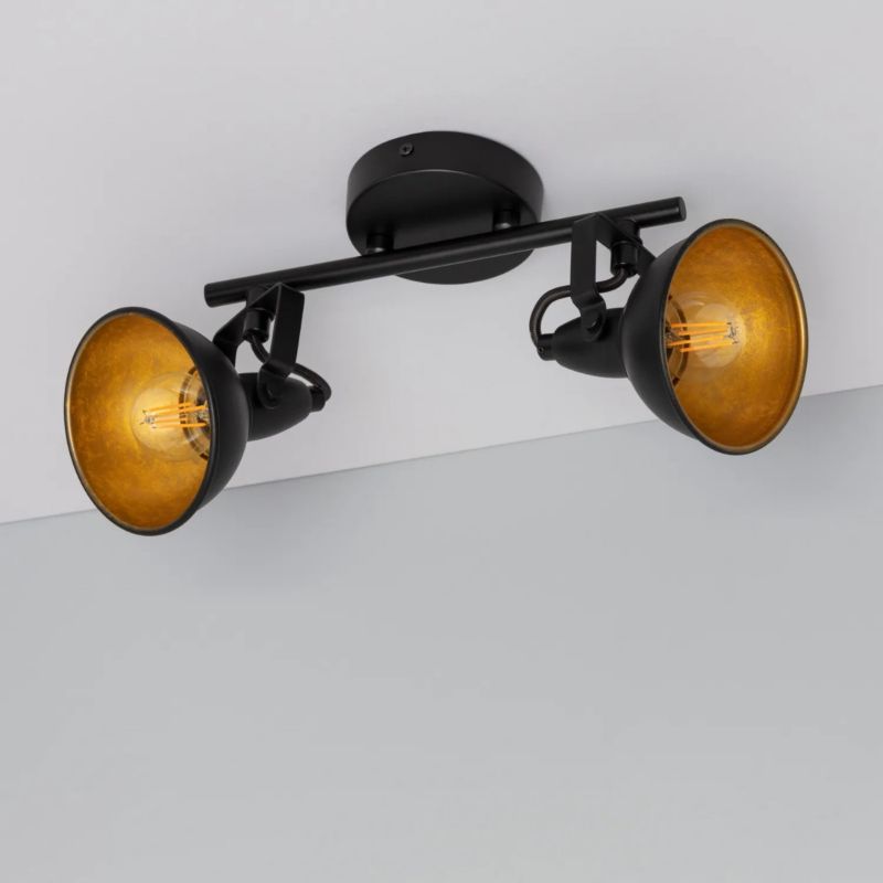 Lampa sufitowa wisząca Abruzzo Retro 4623 czarno-złota retro 2xE14 x 20W 1 szt.