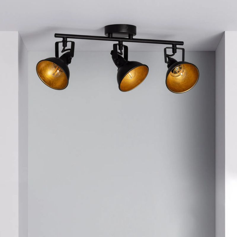 Lampa sufitowa wisząca Abruzzo Retro 4630 czarno-złota retro 3xE14 x 20W 1 szt.