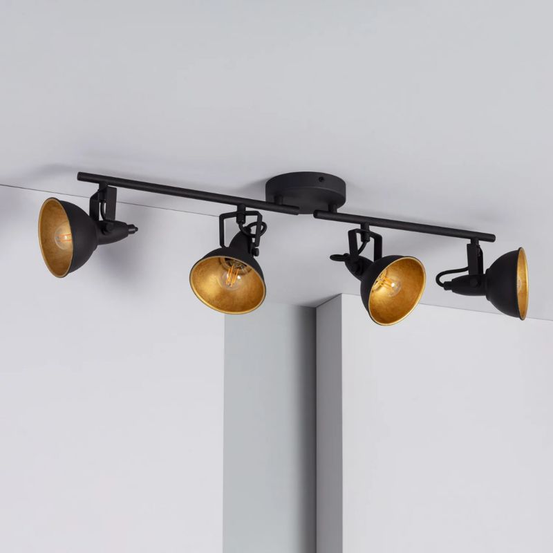 Lampa sufitowa wisząca Abruzzo Retro 4647 czarno-złota retro 4xE14 x 20W 1 szt.