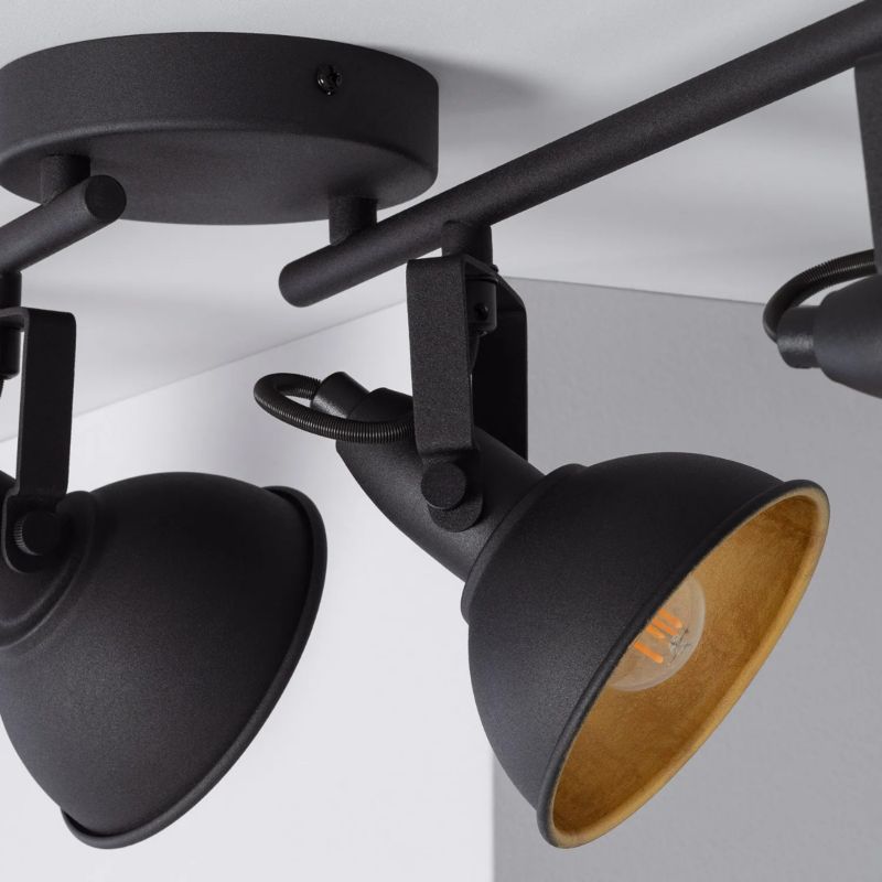 Lampa sufitowa wisząca Abruzzo Retro 4647 czarno-złota retro 4xE14 x 20W 1 szt.