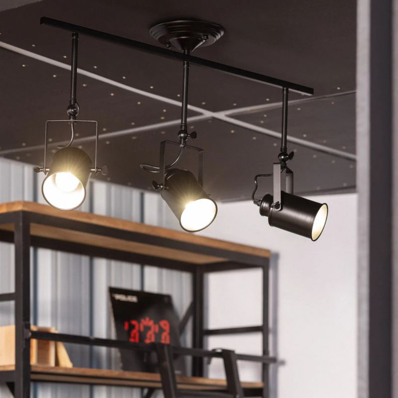 Lampa sufitowa wisząca Abruzzo Retro 4654 czarna retro 3xE27 x 20W 1 szt.