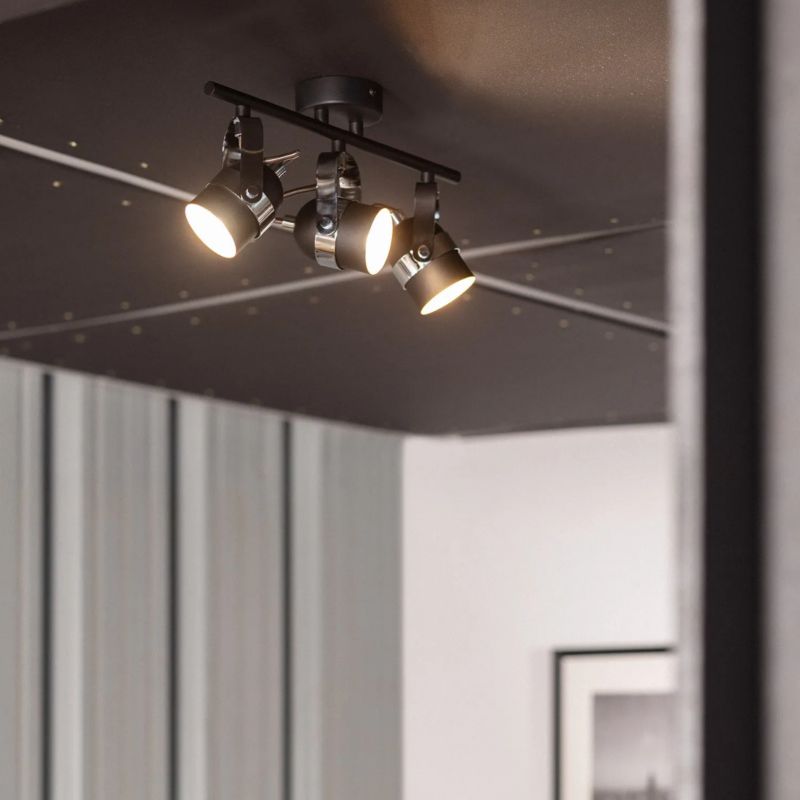Lampa sufitowa wisząca Abruzzo Retro 4692 czarna-chromowana retro 3xGU10 x 12W 1 szt.