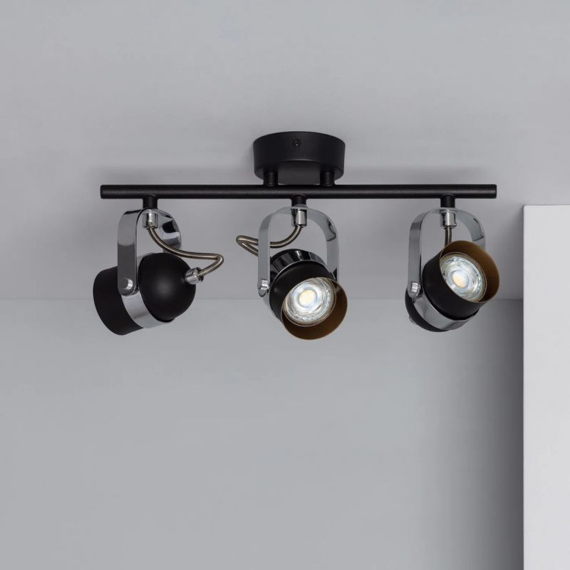 Lampa sufitowa wisząca Abruzzo Retro 4692 czarna-chromowana retro 3xGU10 x 12W 1 szt.