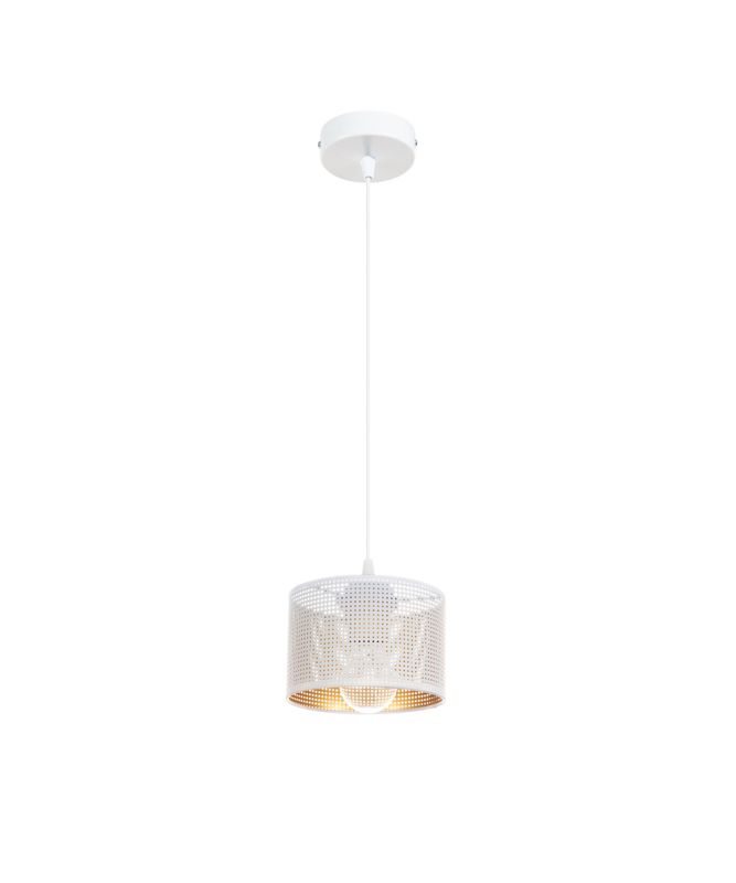 Lampa sufitowa wisząca ALDO HEXE E27 metal 1 x 60W biały złoty H0008 1 szt.
