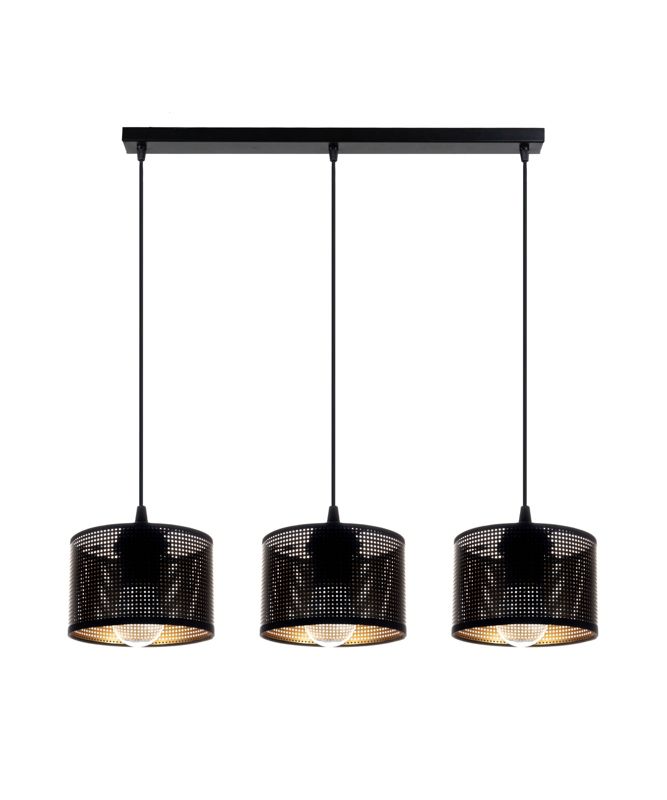 Lampa sufitowa wisząca ALDO HEXE E27 metal 3 x 60W czarny złoty H0022 1 szt.