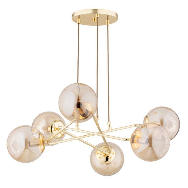 ALPHA THETA-C　AT−6100 Lampa wisząca Alfa Tipi złoto-bursztynowy nowoczesna 1xE27 x