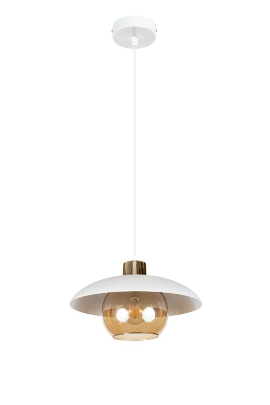Lampa sufitowa wisząca ALUSO HEXE E27 metal 1 x 60W biały miodowy H0328 1 szt.
