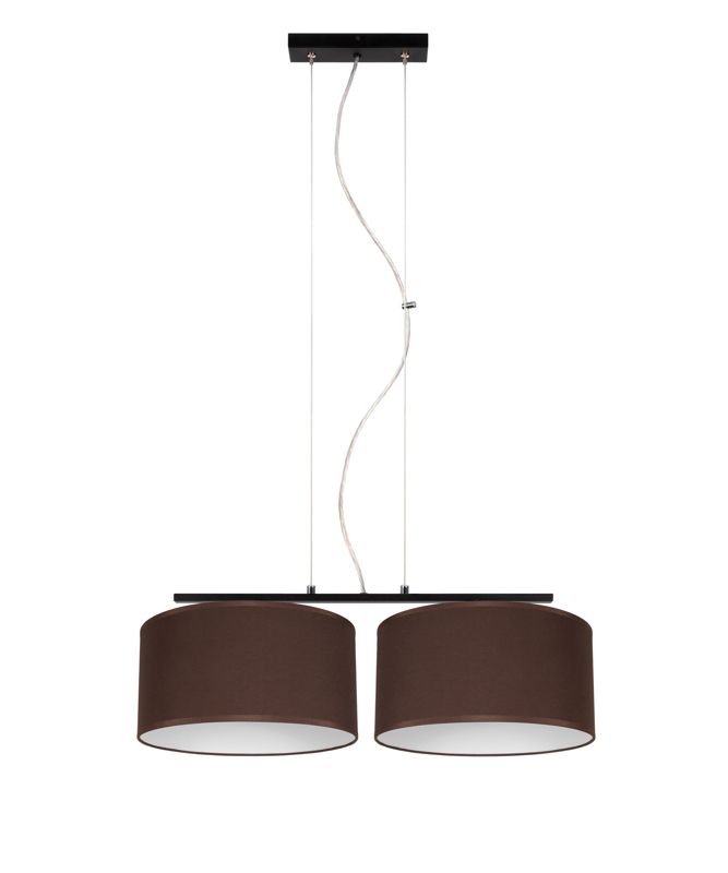 Lampa sufitowa wisząca ASTRA HEXE E27 tkanina 2 x 60W brązowy H0446 1 szt.