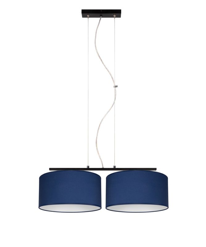 Lampa sufitowa wisząca ASTRA HEXE E27 tkanina 2 x 60W granatowy H0451 1 szt.