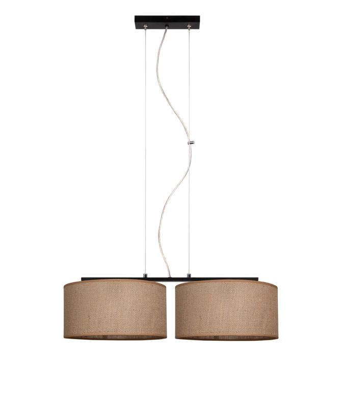 Lampa sufitowa wisząca ASTRA HEXE tkanina juta E27 2 x 60W naturalny H0744 1 szt.