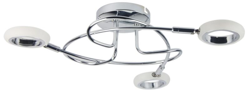 Lampa sufitowa wisząca Candellux Aurelion chromowana biała wym: 13 x 49 x 49 cm wbudowany LED 4W 1 szt.