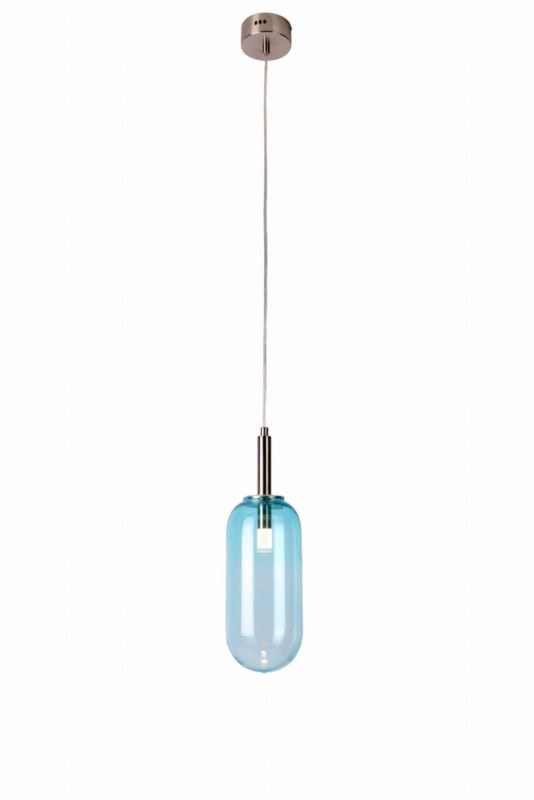 Lampa sufitowa wisząca Candellux Fiuggi patyna-niebieska wym: 125 x 13 x 13 cm wbudowany LED 6W 1 szt.