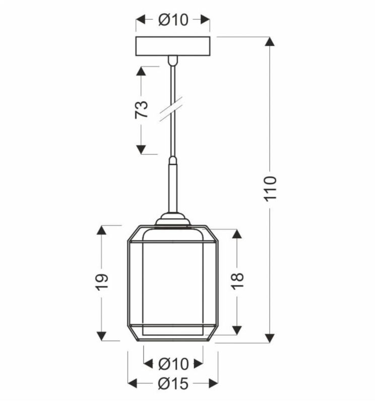 Lampa sufitowa wisząca Candellux Jonera 8428 czarna-dymiona industrialna 1xE27 x 40W 1 szt.