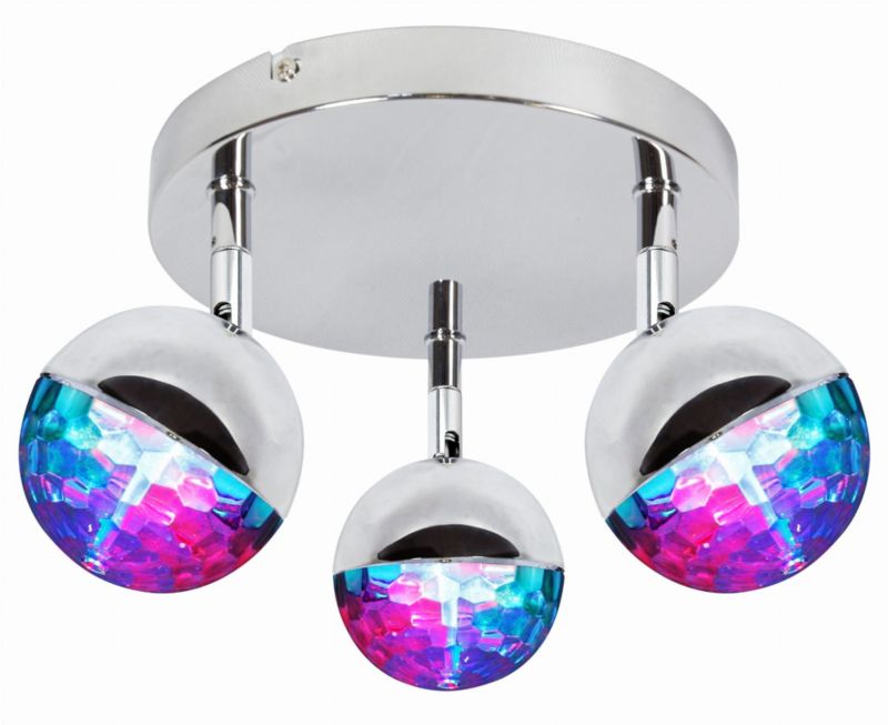 Lampa sufitowa wisząca Candellux Party chromowana wielokolorowy wym: 15 x 32 x 32 cm wbudowany LED 3W 1 szt.